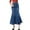 Blue, variant on RUTAYY Women Stretchy Denim Midi Maxi Skirts Casual A-Line Slim Fit Fishtail Ruffle Bodycon High Waist Jean Denim Skirt Solid Color Flowy Swing Pleated Beach Skirts