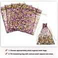 thumbnail image 4 of Organza Bag 5" x 7", Flower Heart Mesh Bags Drawstring Gift Bags Party Favor Bag Rose Red-Gold, 50Pcs, 4 of 6