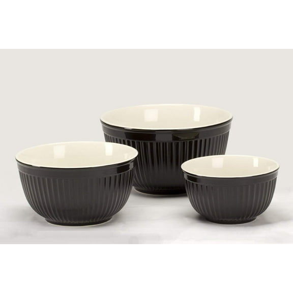 Simsbury Black Mixing Bowls, 3 PCS Set