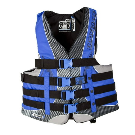 - Body Glove Torque 2 Mens Adult Large Nylon 4 Belt PFD Life Vest, Royal Blue