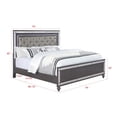 thumbnail image 7 of Modern Glam 3pc King Size Blue LED Upholstery Panel Bed Chest Nightstand Gray Finish Bedroom Furniture, 7 of 7