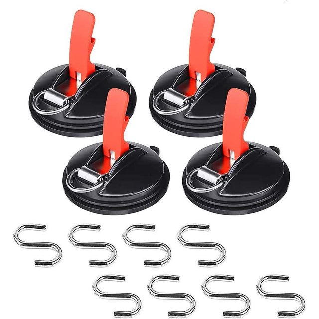 Conjunto de 4 ganchos de ventosa-con 8 ganchos S-Compatible con el hogar, taller, camping-Suitabl brand modelStyleType