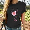 thumbnail image 2 of WREESH Womens Fashion T-Shirts Spring Summer Casual Round Neck Printed Short Sleeved T-Shirt Top Pullover Black, 2 of 6
