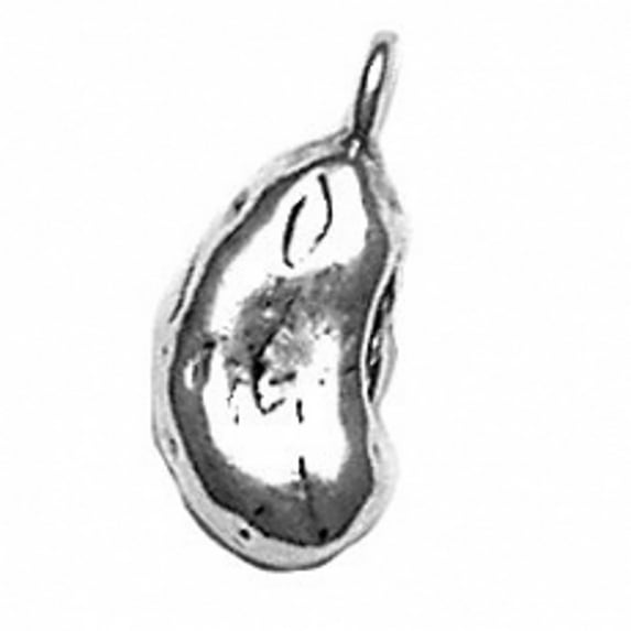 Sterling Silver 20" .8mm Box Chain 3D Red Bean Or Pinto Bean Pendant Necklace