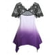 thumbnail image 2 of Camiseta con Puntilla Escotada de Panel en Talla Extra Rosegal  Camisetas tallas grandes, 2 of 5