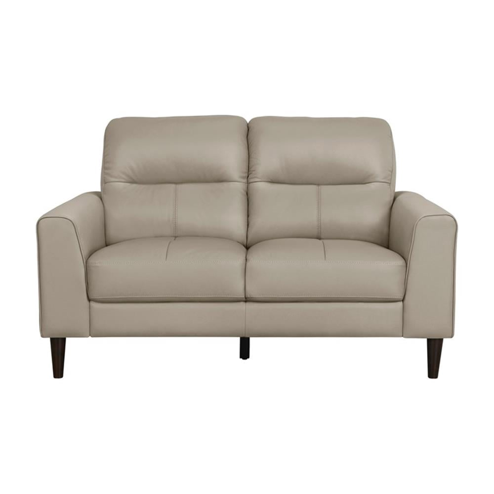 Lexicon Lewes Leather Match Loveseat in Latte