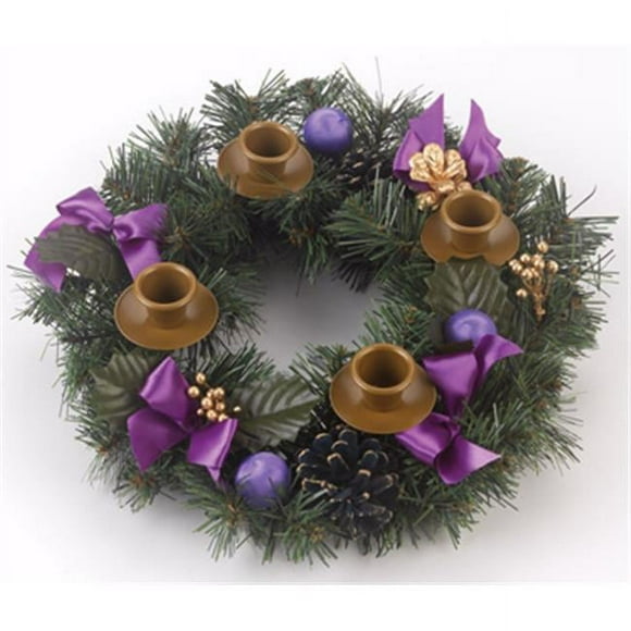 Vermont Christmas 189910 Purple Ribbon Advent Wreath - 11 in. Dia.