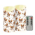 thumbnail image 2 of Corgi Paw Prints Pattern Flameless Candles 2 PCS with Remote Realistic Moving Flame LED Tapered Pillar Set for Home Decor, 2 of 7