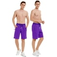 thumbnail image 3 of QPNGRP Men's Workout Stretch Shorts Casual Drawstring Elastic Zipper Pockets Purple 32, 3 of 8