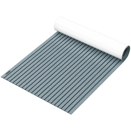VEVOR EVA Foam Faux Teak Boat Decking Sheet 94.5 In. x 47.2 In.6 mm Thick Non-Skid Self-Adhesive for Marine Yacht RV Swimming Pool Garden Boat Flooring Sheet Dark Gray + Black Seam Boat Accessories
