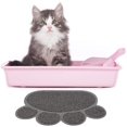 thumbnail image 3 of Tapis de litière pour chat Tapis antidérapant Forme de pate Alimentation Eau Tapis de table Tapis pour chien Pet Cat Kitty, 30 * 40cm (Gris), 3 of 5