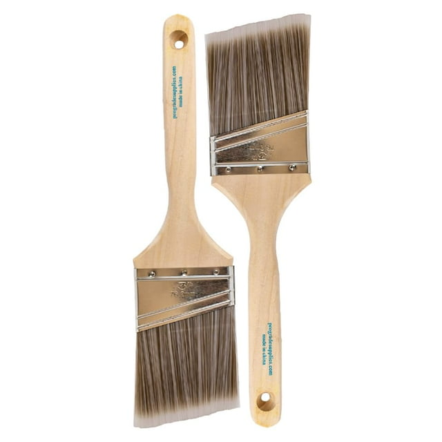 Set de 2 Brochas Profesionales de 7.6 cm con Ángulo y Cerdas Sintéticas