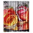 thumbnail image 1 of ABPHQTO Cortina de ducha perla y rosas naranjas Cortina de ducha impermeable 150x180 cm, 1 of 2