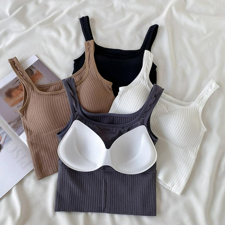 Solid Color Small Square Neck Sling Bra Beautiful Back Wrapped Chest  Abdomen Outerwear Underwear Base Tube Top One Size
