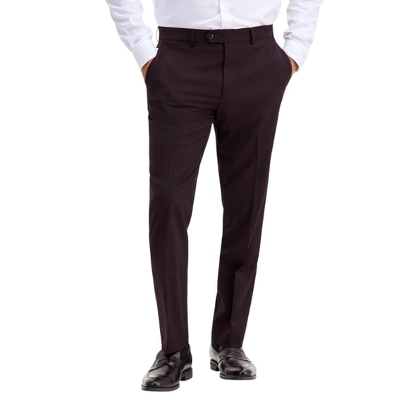 Ted Baker Mens Modern fit Dress Pants 42 / 30 Burgundy Red Solid Stretch Wool