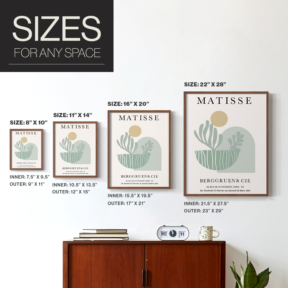 Matisse CLXXXII Framed Print in Brown Solid Wood 8 x 10 Framed Print