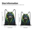 thumbnail image 4 of Drawstring Backpack - Realistic Style Wolf Warrior Splash Proof Small Drawstring Gym Bag for Women Men, Cinch Sports String Bag Backpack for Travel Swimming Beach, 4 of 8