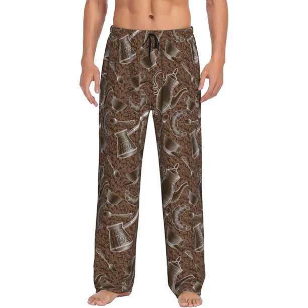 Balery Coffee pots Pantalones de pijama para hombre, pijama ultraligero, pantalón de descanso-XX-Large