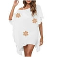 thumbnail image 3 of Taqqpue Women's Swimsuit Bikini Beach Swimwear Crochet Cover Up Solid Color Kaftan Caftan Beach Dress Bathing Suit for Women, 3 of 5