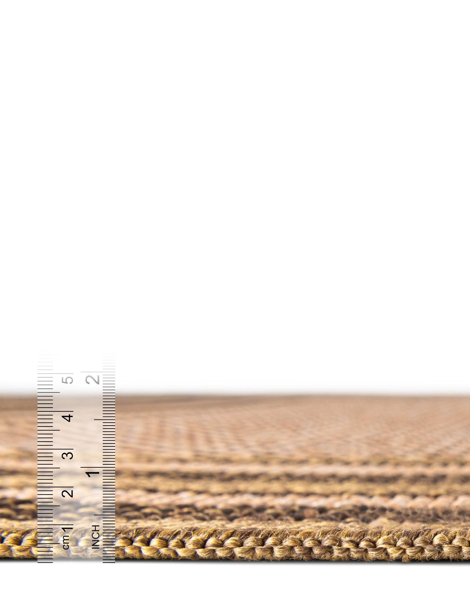 Unique Loom Outdoor Border Collection Area Rug - Multi Border (3' 3" x 5' Rectangle Light Brown/Brown)