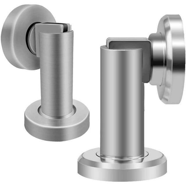 Tope de puerta, tope de puerta de acero inoxidable, soporte cromado para puerta, paquete de 2, tope de puerta resistente con imán, montaje en pared, piso, hogar, oficina, uso comercial, níquel cepillado ZefeiWu 9024735282433