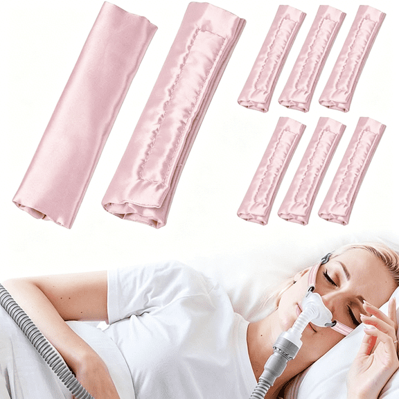XIRQI 8 Pack Satin Cpap Strap Covers, Universal Cpap Headgear Pads, Cpap Face Mask Cushion Pads, Soft Silk Cpap Mask Strap Covers Comfortable Cpap Supplies Washable and Reusable