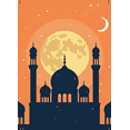 thumbnail image 4 of Mosque Silhouette under Crescent Moon Ramadan Decor Backdrop Abstract Party Supplies Celebration Eid Background Banner Wedding Stage, 4 of 8