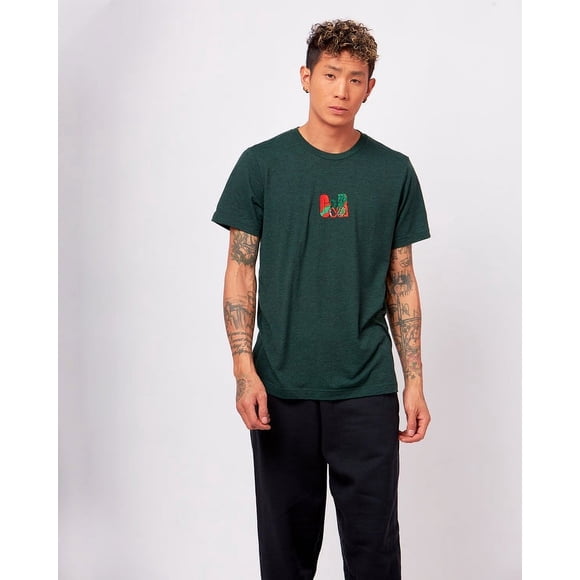 Manches Courtes Hommes T-Shirt Vert Brodé G&R-Medium Size