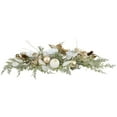 thumbnail image 4 of Northlight Glittered Poinsettia and Ornaments Christmas Pillar Candle Holder - 24", 4 of 5