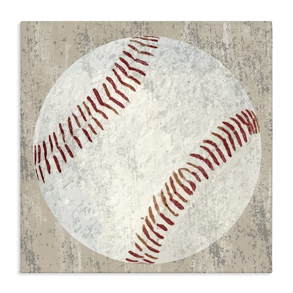 Stupell Industries Contemporary Rustic Sports Baseball Canvas Art, 24 x 24, by Kim Allen