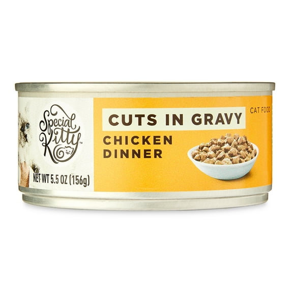 Special Kitty Chicken Dinner Cuts in Gravy Wet Cat Food, 5.5 oz Can