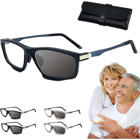 Sports Color-Changing Multi-Focal Reading Glasses, Color-Changing Anti-Blue Light Presbyopia Glasses for Seniors