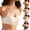 Beige, variant on Women's Cotton Crop Tank Bras V Neck Wireless Bra Spaghetti Strap Criss Cross Bralette,White,M