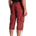 thumbnail image 2 of X RAY Men's Belted Cargo Long Shorts 18" Inseam Below Knee Length Multi Pocket 3/4 Capri Pants Burgundy Size 38, 2 of 7
