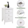 thumbnail image 2 of VINGLI Upgraded White Nightstand w/ 3 Drawers Modern Bedroom Wooden Bed Side Table, 2 of 8