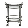 thumbnail image 2 of 27" X 19" X 34" Clear Glass And Black Nickel Serving Cart, 2 of 2