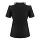 thumbnail image 3 of Gibobby Playera Termica Para Mujer Blusa de manga corta con estampado de diente de león y cuello en V de verano para mujer（Negro， XXXL), 3 of 5