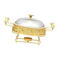 thumbnail image 2 of Abbracc Round Chafing Dish Convenient with Lid Buffet Food Warmer Practical Food Serving, 2 of 9