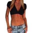 thumbnail image 2 of Womens Short Sleeve Shirts Casual Summer Tops Loose Fit Trendy Vacation Outfits, 2 of 4