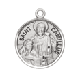 thumbnail image 2 of Sterling Silver St.Camillus Medal Pendant Necklace in 20 Inch Rhodium Plated Stainless Steel Chain -Patron Saint of Hospitals and Nurses, Deluxe Velvet Gift Box - Made in USA, 2 of 2
