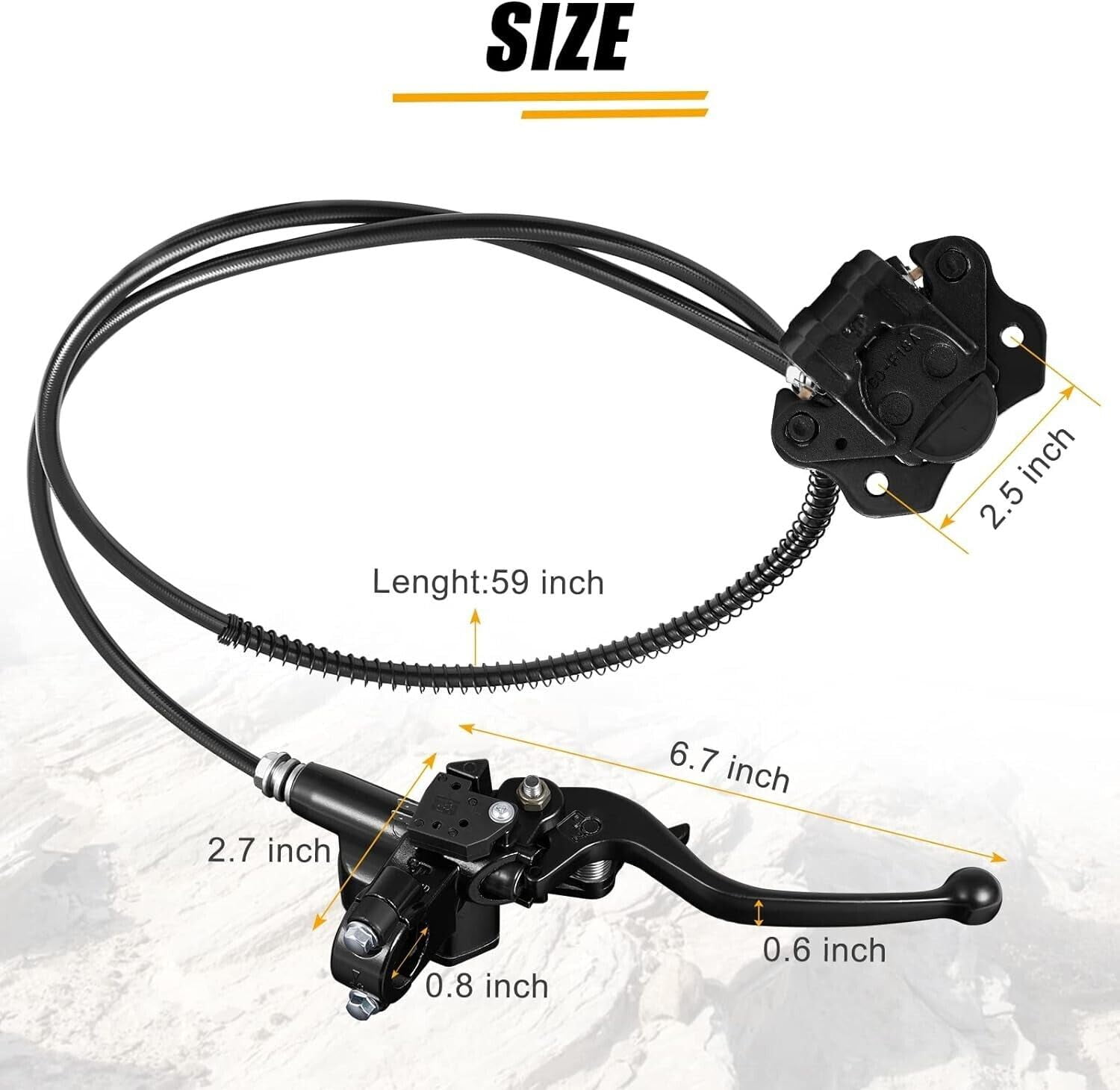 Rear Hand Hydraulic Disc Brake Master Cylinder Caliper Assembly with New Brake Pads for 50cc 70cc 90cc 110cc 125cc ATV Quad Taotao Sunl Roketa NST