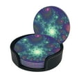 thumbnail image 2 of LNWH Coasters, Fractal Spiral Colorful Vortex Leather Round Coasters Set of 6 for Kitchen Dining Room Living Room Bar - Tabletop Waterproof and Anti-scald, 2 of 8