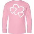 thumbnail image 3 of Inktastic Three White Hearts Long Sleeve Youth T-Shirt, 3 of 5