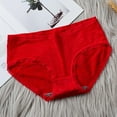 thumbnail image 2 of HAOTAGS Women's Comfort Brief Underwear,Solid Quick-drying Cotton Daily Panties Red L, 2 of 3