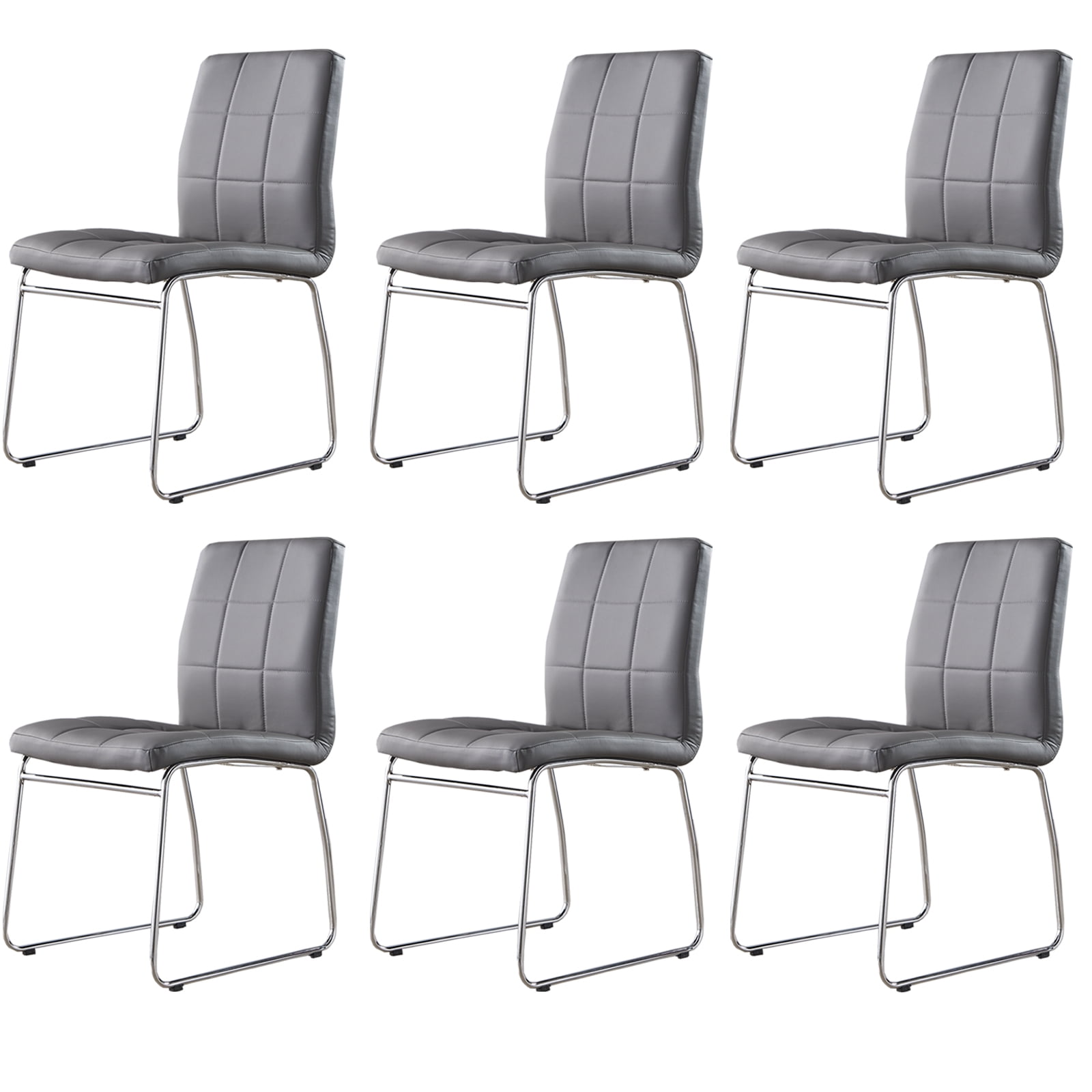 Boowill Modern Dining Chairs Set of 6, Grey Dining Room Chairs, Kitchen