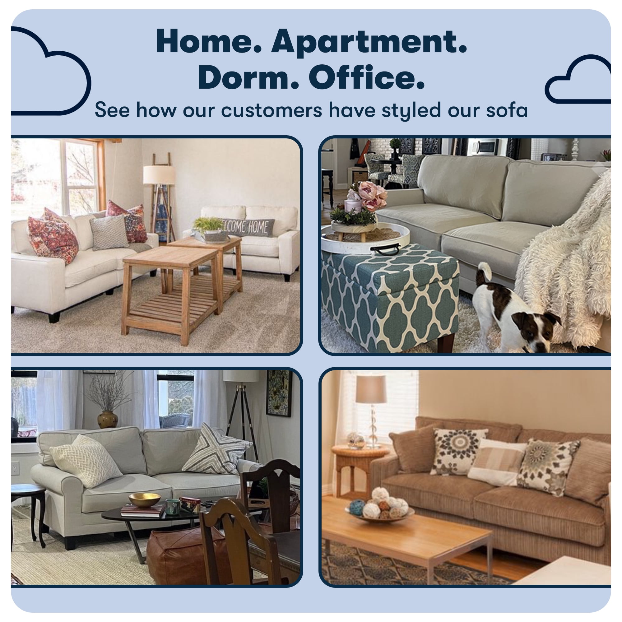 Serta Copenhagen 78" Rolled Arm Sofa, Easy Care Polyester, Loveseat or Couch for Small Spaces, Gray