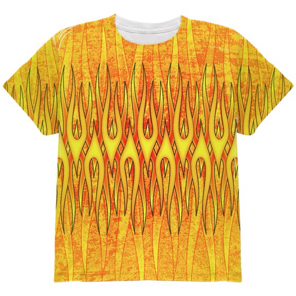 Flame On Fire Starter Pyromaniac All Over Youth T Shirt