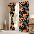thumbnail image 3 of Feelyou Grey Orange Camo Black Out Curtains, Abstract Curtains Pack of 2 (42x63 Each), 3 of 6
