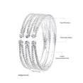 thumbnail image 2 of Bling 6 Rows Layered Bridal Crystal Rhinestone Cuff Bracelet Adjustable Silver Bangle for Women Jewelry Wedding Formal Prom Cocktail Party, 2 of 6