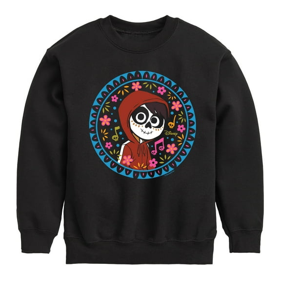 Coco - Floral Circle Miguel - Toddler And Youth Crewneck Fleece Sweatshirt